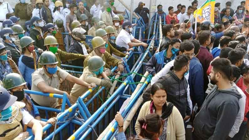 কমিশনারের অফিস ঘেরাও কর্মসূচি, হাওড়ায় পুলিসের সঙ্গে ধস্তাধস্তি বিজেপি কর্মীদের