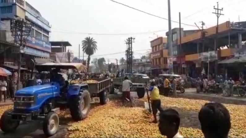 ২টাকা পাইকারি দরে বিক্রি হচ্ছে টম্যাটো, নেই ক্রেতা, রাস্তায় টম্যোটো ফেলে বিক্ষোভ চাষিদের