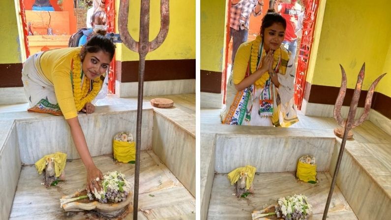 শিব লিঙ্গে পুজো দিয়েই আসানসোলে প্রচার শুরু সায়নী ঘোষের