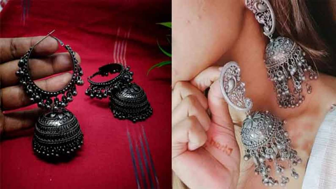 ঝুমকো দুলেই বাজিমাত, ব্ল্যাকপলিশ বা সিলভার রেপ্লিকা, ছিমছাম সাজে আনবে গর্জাস লুক