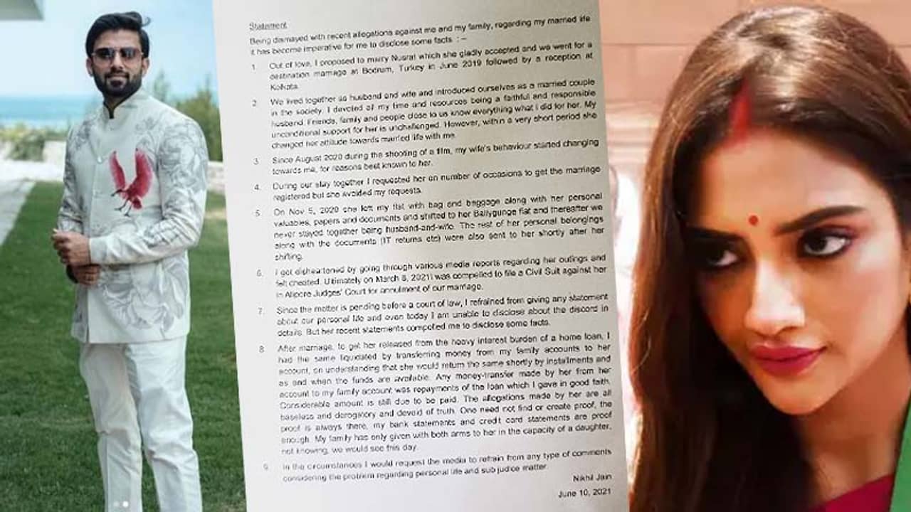 আমি প্রতারিত, নুসরতের পাল্টা বিবৃতিতে বললেন নিখিল জৈন; স্বামী-স্ত্রীর মতো একসঙ্গে থাকতেন তাঁরা