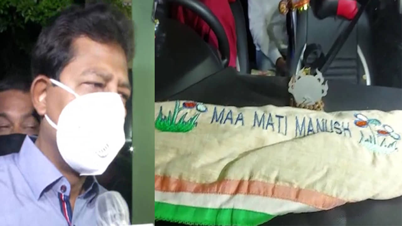 বিজেপির রাজীবের গাড়িতে তৃণমূলের প্রতীক, ঘর ওয়াপসি কি আগামী সপ্তাহেই?