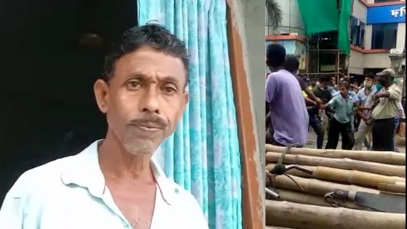 হাতে ধারালো অস্ত্র, গায়ে কেরোসিন ঢেলে পুরসভার সামনে আত্মহত্যার চেষ্টা, চাঞ্চল্য দমদমে