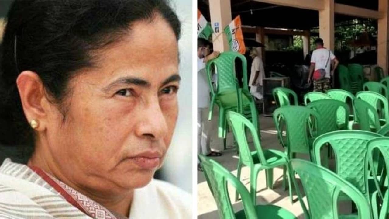মঞ্চে মমতা, আসন ছাড়লেন তৃণমূল কর্মী-সমর্থকেরা!