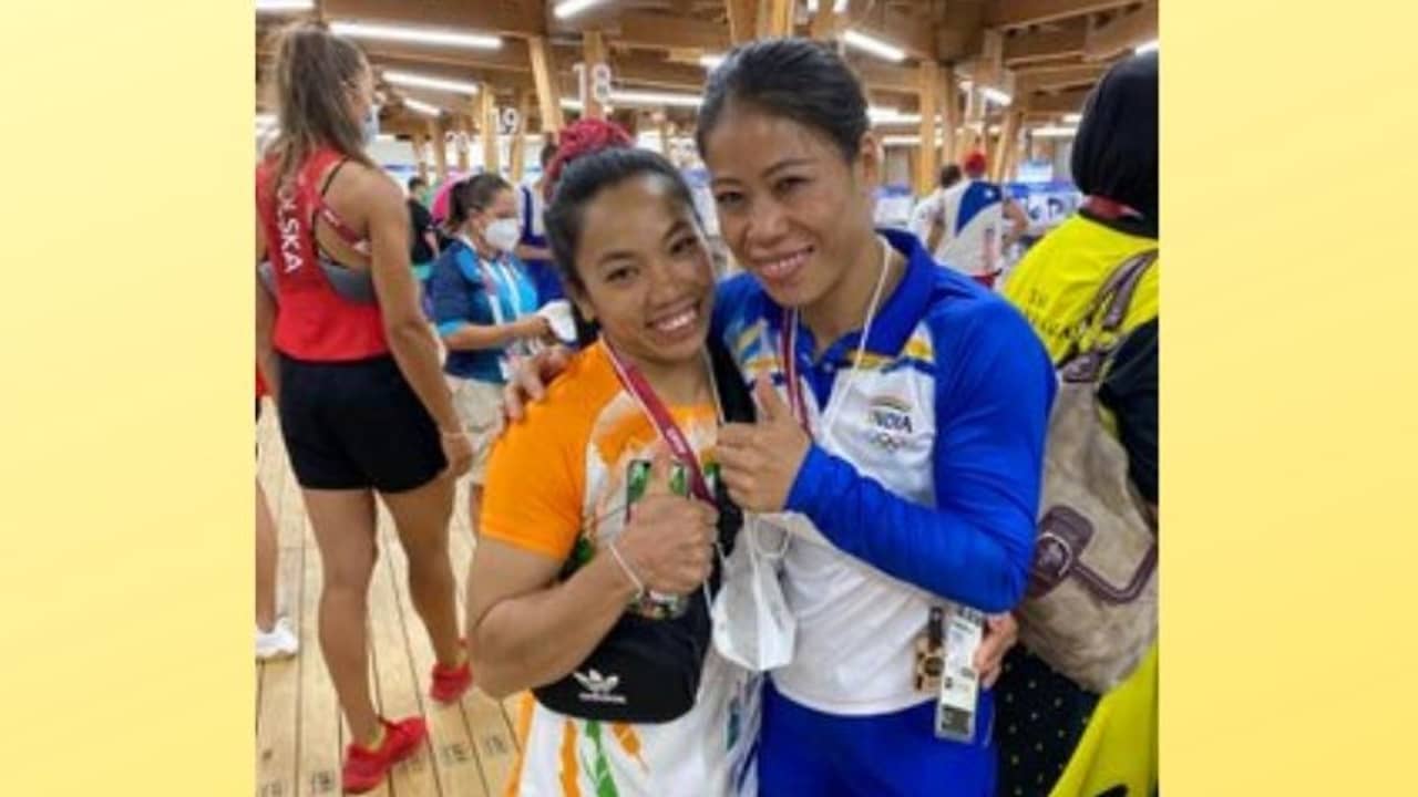 TOKYO OLYMPICS 2020 : জয়ের পর মেরিকে জড়িয়ে ধরলেন চানু