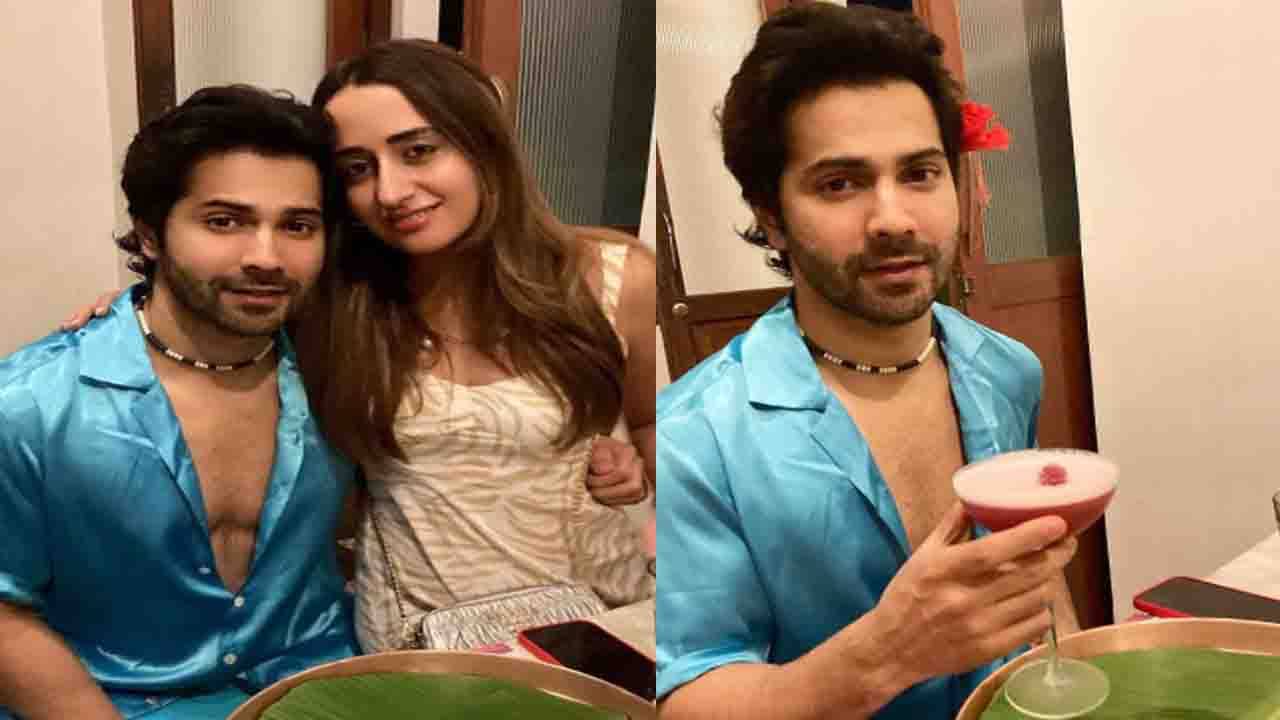 Varun Dhawan: হাতে গোলাপি রঙের পানীয়র গ্লাস, কানে গোঁজা জবার ফুল... এ কোন রূপে বরুণ?