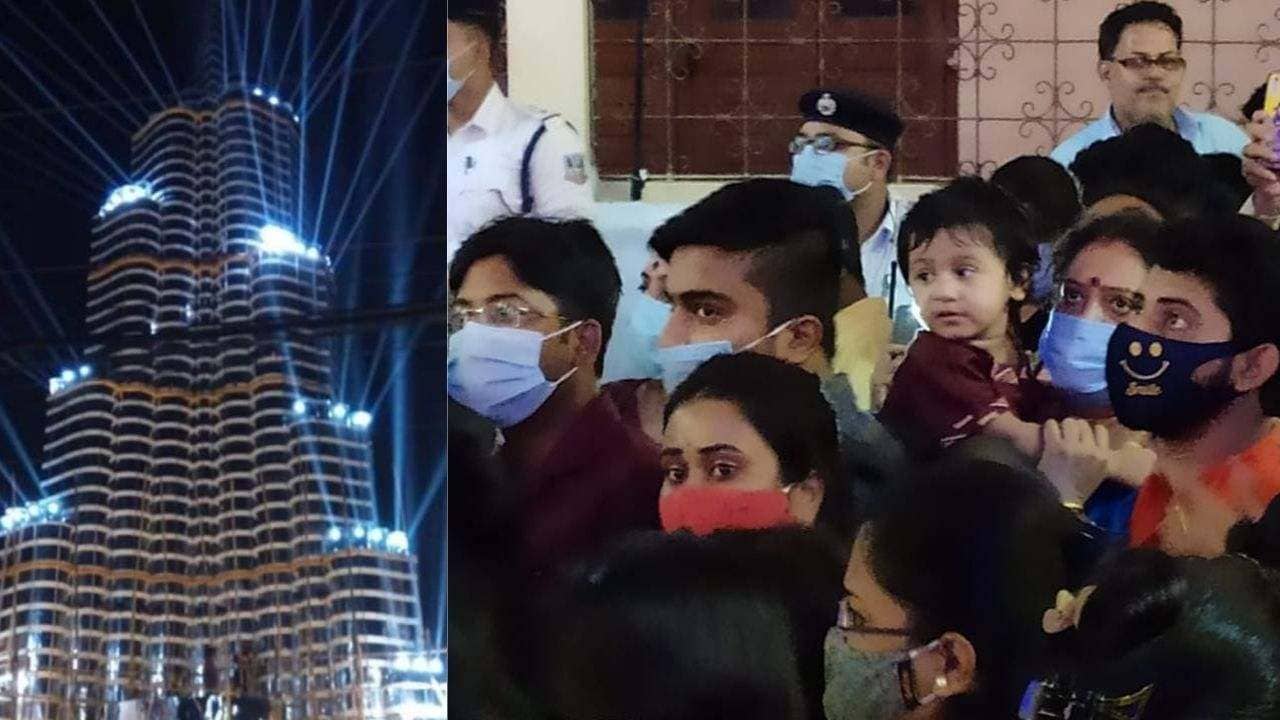 Durga Pujo 2021: কোথায় ডবল ডোজ়, কোথায় মাস্ক! বুর্জ খলিফা দেখার ধুমে পোয়া বারো করোনার