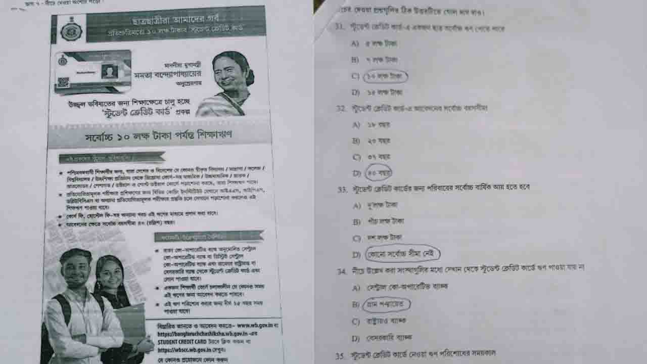 NAS : ন্যাসের প্রশ্নপত্রে গোটা পাতা জুড়ে সরকারি বিজ্ঞাপন, প্রশ্নের মুখে মমতার প্রশাসন