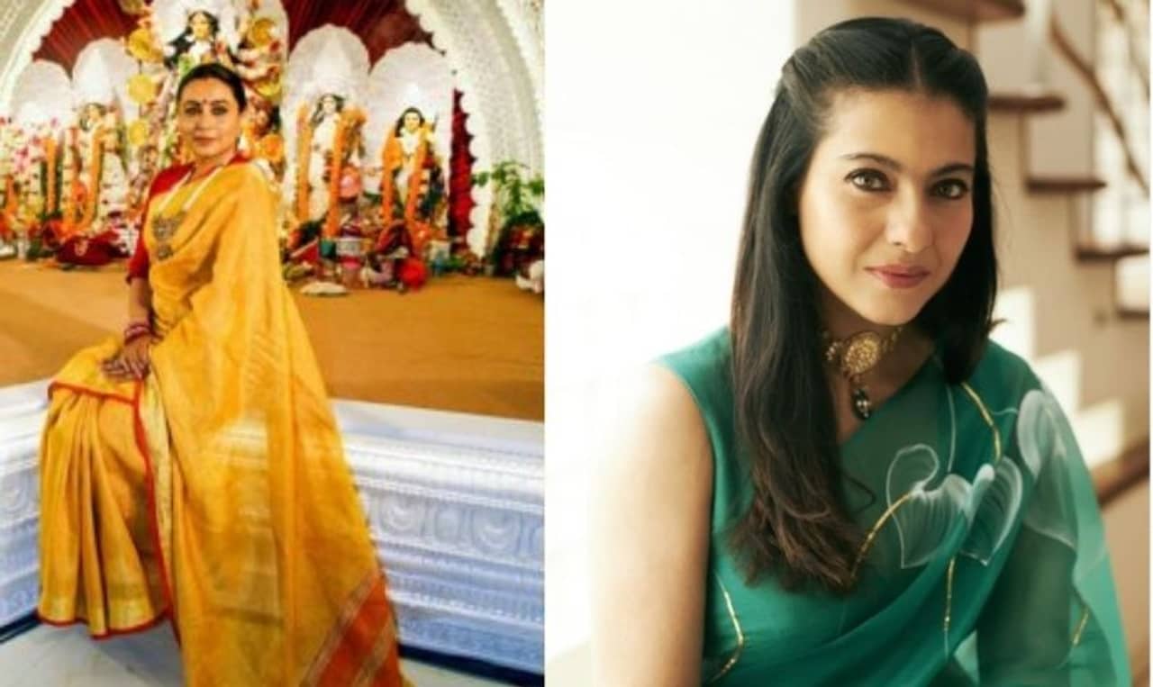 Durga Puja 2021: দুর্গাপুজোর মণ্ডপে বাঙালি সাজে কাজল-রানি! কে বেশি নজর কাড়লেন, দেখুন ছবিতে