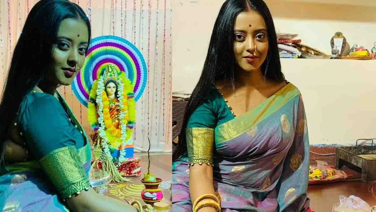 Shruti Das laxmi Puja: লক্ষ্মী সাজে  স্বর্ণেন্দুর বাড়ির লক্ষ্মী পুজোয় শ্রুতি