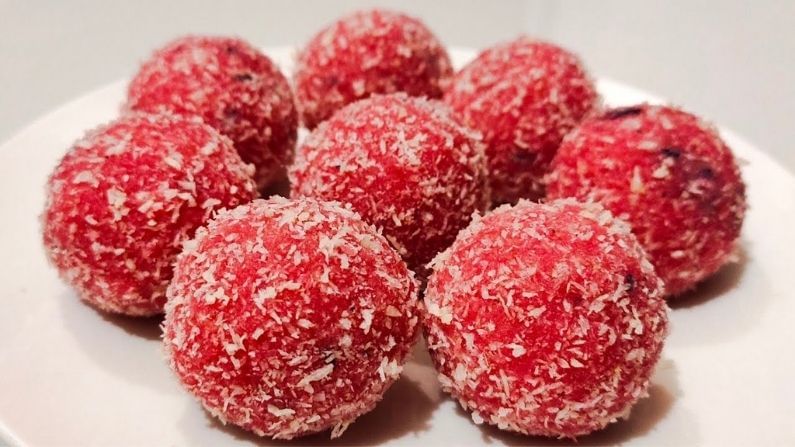 Rose Coconut Ladoo Recipe