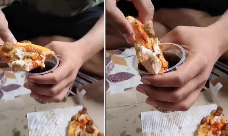 Viral Recipe: ঠান্ডা পানীয়ের গ্লাসে পিত্জার টুকরো ভিজিয়ে খাওয়ার ভিডিয়ো ভাইরাল! 'দেশি স্টাইল' নিয়ে ক্ষুব্ধ নেটিজ়েনরা Viral Recipe: ঠান্ডা পানীয়ের গ্লাসে পিত্জার টুকরো ভিজিয়ে খাওয়ার ভিডিয়ো ভাইরাল! 'দেশি স্টাইল' নিয়ে ক্ষুব্ধ নেটিজ়েনরা