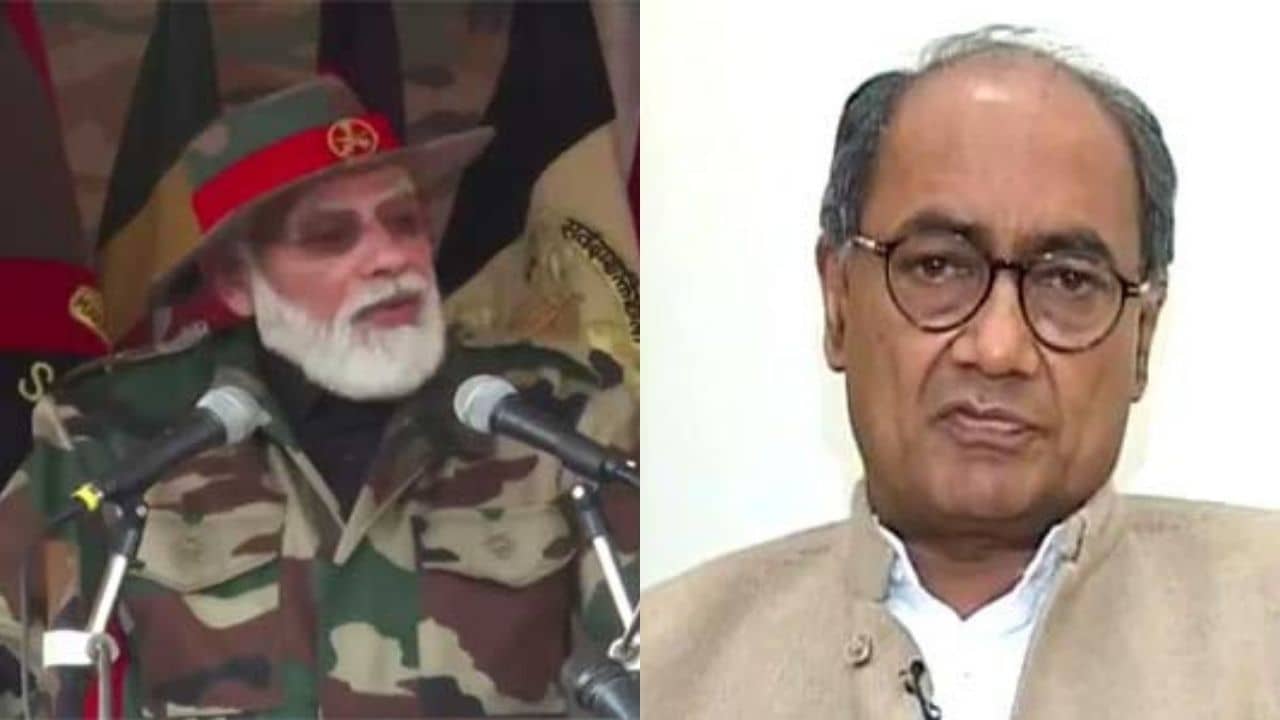 PM Modi: মোদীর পরা সেনা উর্দি নিয়ে প্রশ্ন তুললেন কংগ্রেস নেতা দিগ্বিজয় সিং