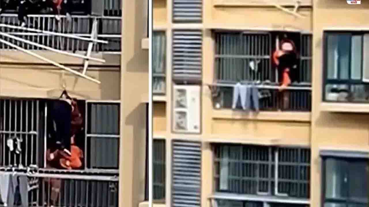 Viral Video: ১৯তলা থেকে পা পিছলে পড়ে গেলেন ৮২ বছরের এক মহিলা! তারপর কী হল? দেখুন ভাইরাল ভিডিয়োয়