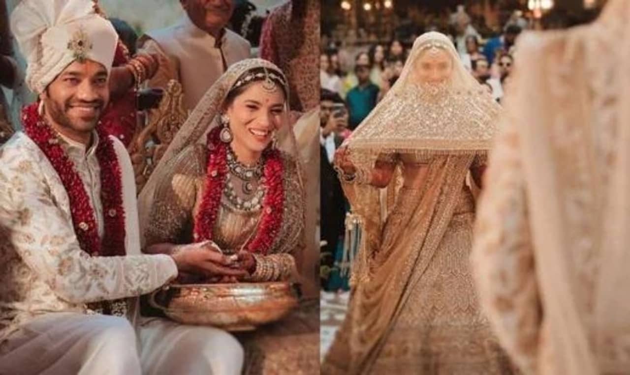 Ankita Lokhande: লাল নয়, সোনালী লেহেঙ্গাতেই ব্যতিক্রমী থাকতে চেয়েছেন অঙ্কিতা! বিয়ের পোশাকের ডিজাইনার কে ছিলেন?