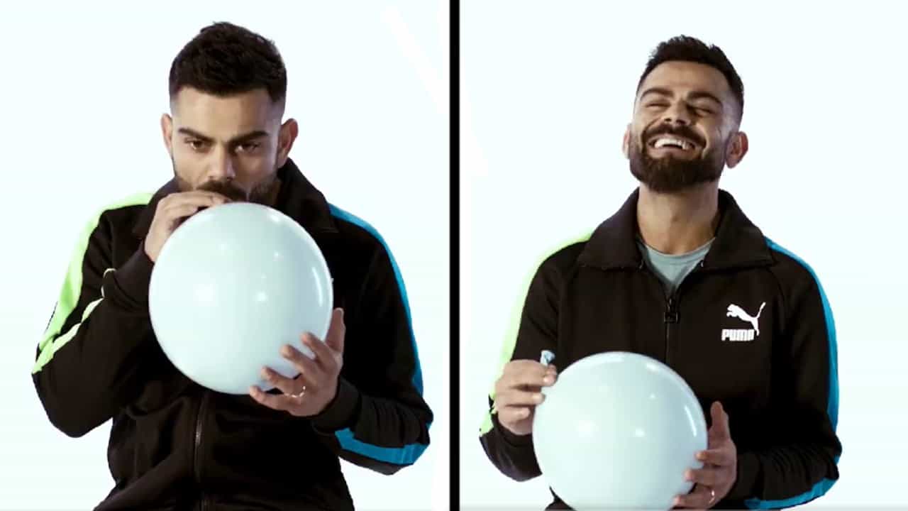 Virat Kohli: বদলে গেল কোহলির গলার স্বর, হিলিয়াম বেলুন চ্যালেঞ্জে মাতলেন বিরাট Virat Kohli: বদলে গেল কোহলির গলার স্বর, হিলিয়াম বেলুন চ্যালেঞ্জে মাতলেন বিরাট