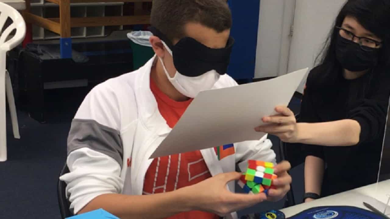 Rubik’s Cube Solving Blindfolded: চোখ বেঁধে ১৪.৬৭ সেকেন্ড রুবিকস কিউব সমাধান, নিজেরই গড়া গিনেস ওয়ার্ল্ড রেকর্ড ভাঙল এই বিস্ময়বালক Rubik’s Cube Solving Blindfolded: চোখ বেঁধে ১৪.৬৭ সেকেন্ড রুবিকস কিউব সমাধান, নিজেরই গড়া গিনেস ওয়ার্ল্ড রেকর্ড ভাঙল এই বিস্ময়বালক