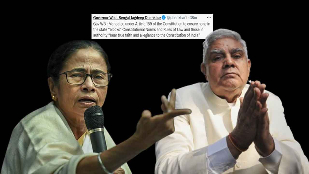 Mamata blocked Dhankhar on Twitter: মমতা 'ব্লক' করতেই পর পর দু'টো টুইট রাজ্যপালের, ট্যাগ করলেন না কাউকে...