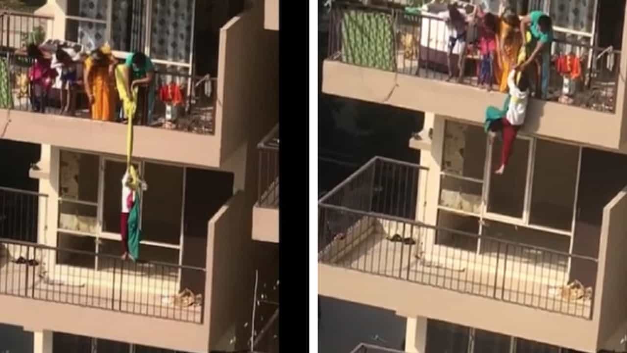 Viral Video: ৮ তলায় শাড়ি পড়ে গিয়েছে, ৯ তলা থেকে ছেলেকে বেডশিটে ঝুলিয়ে আনতে পাঠালেন মা, তারপর... Viral Video: ৮ তলায় শাড়ি পড়ে গিয়েছে, ৯ তলা থেকে ছেলেকে বেডশিটে ঝুলিয়ে আনতে পাঠালেন মা, তারপর...