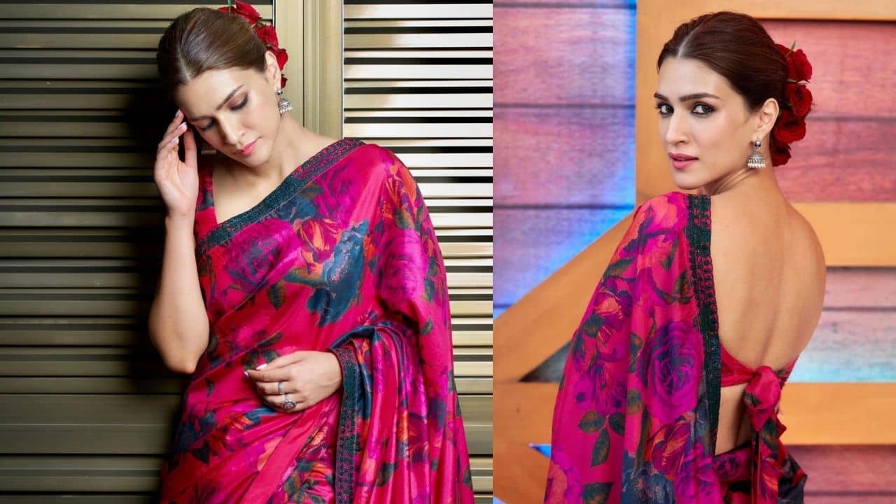 Kriti Sanon: ফ্লোরাল প্রিন্টের শাড়িতে নজর কাড়তে চান? কৃতি শ্যাননের সাম্প্রতিক স্টাইল মন কাড়বে আপনারও