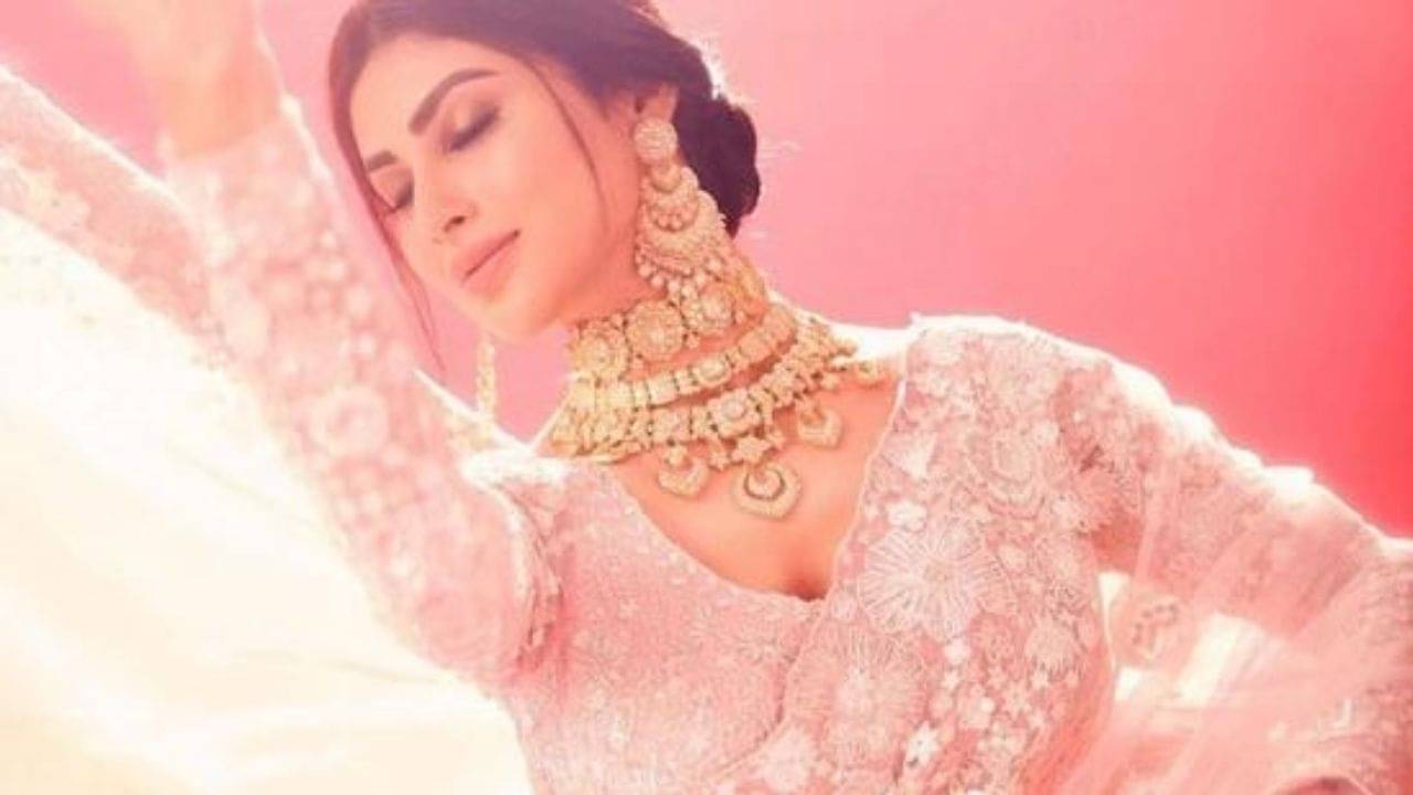 Mouni Roy: ব্রাইডাল লুকের জন্য পারফেক্ট! গোলাপী ফ্লোরাল শাড়ির স্টাইলে নজর কাড়লেন তিলোত্তমা মৌনি রায়