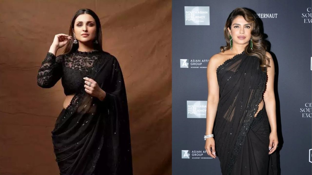 Bollywood Fashion: একই কালো শাড়িতে ভিন্ন রূপ! প্রিয়াঙ্কা না পরিণীতি, কার লুক বেশি নজরকাড়া?