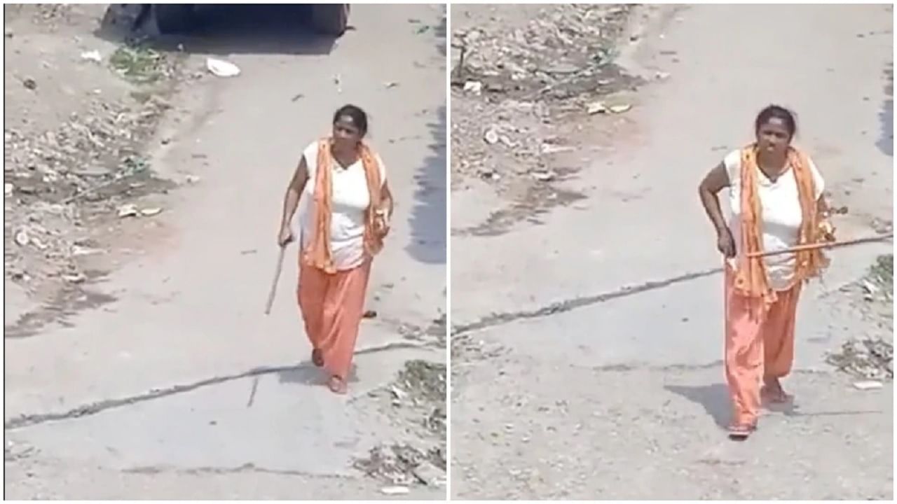 Viral Video: দাবাং মহিলা, এক হাতে পিস্তল, আর এক হাতে লাঠি, এমন ভিডিয়ো আগে কখনও দেখেননি