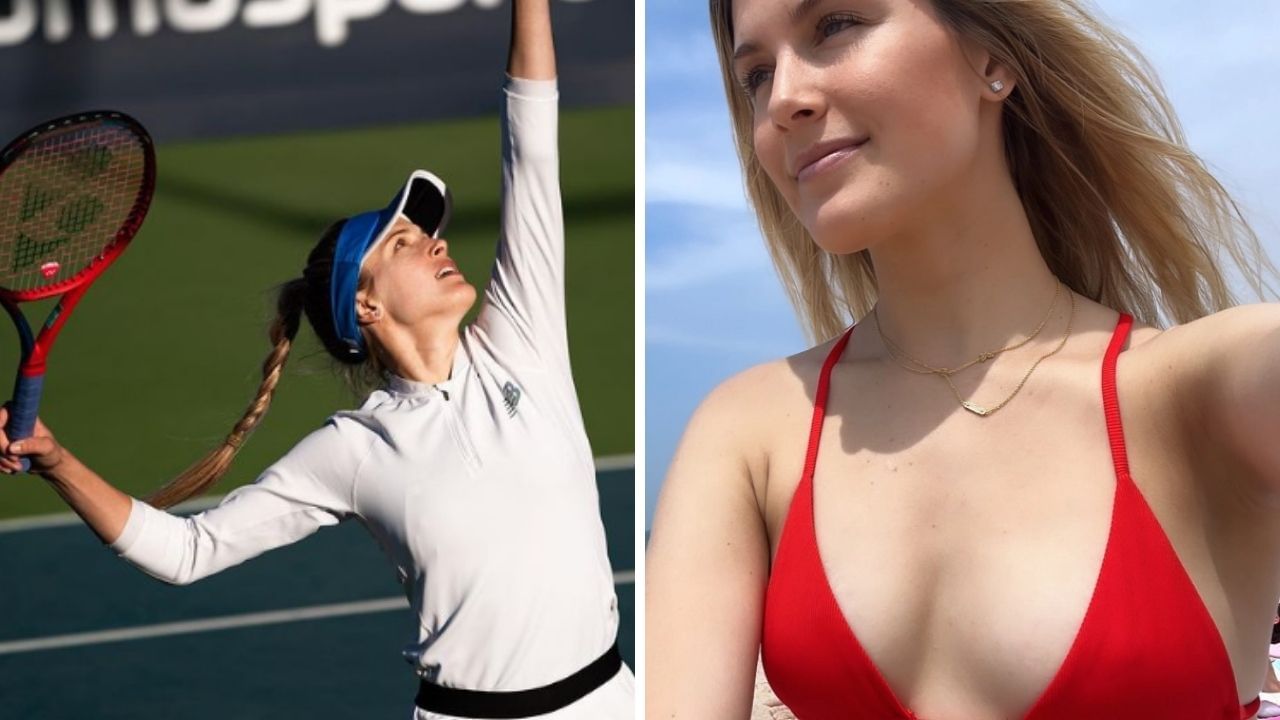 Eugenie Bouchard looks sensational in tiny red bikini after tennis star  skips Wimbledon and spends summer on beach
