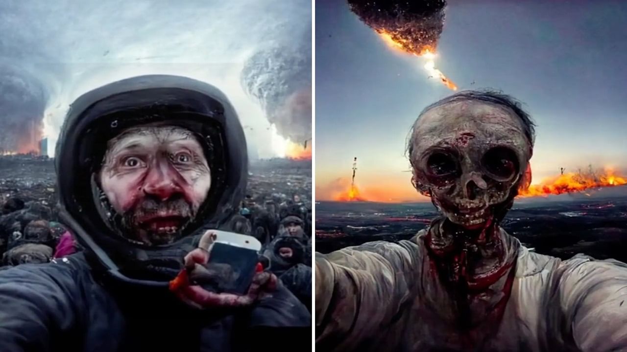 Last Selfie On Earth: পৃথিবী ধ্বংসের ঠিক আগের মুহূর্তের সেলফি কেমন হবে? AI ইমেজ জেনারেটরে মানব সভ্যতার ভয়াল রূপ
