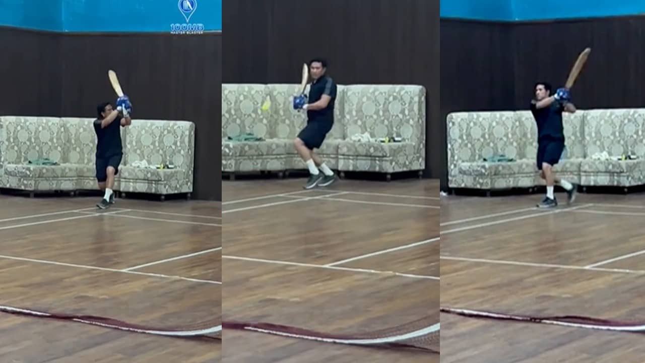 Sachin Tendulkar: দৃষ্টিনন্দন ড্রাইভ, ফ্লিক, পুল শট; ব্যাট হাতে বিধ্বংসী মেজাজে সচিন