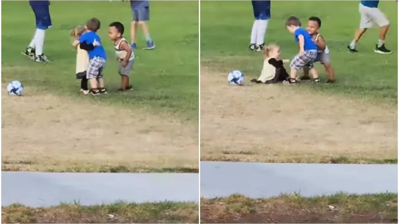 Viral Video: বান্ধবীর মন জয়ের চেষ্টায় জোরদার টক্কর দুই খুদে বন্ধুর, ভিডিয়ো আপনার মন জিতবে!