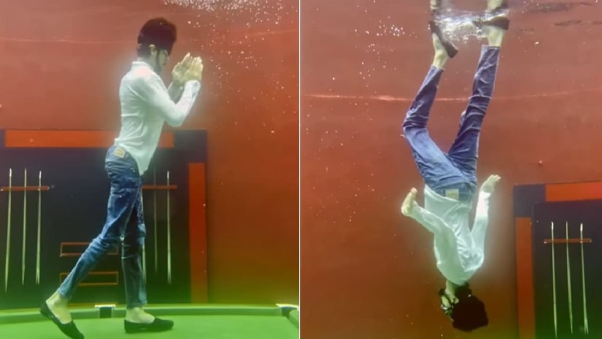 Viral Video জলের নীচে উল্টেপাল্টে মুনওয়াক! ভারতীয়ের প্রতিভার