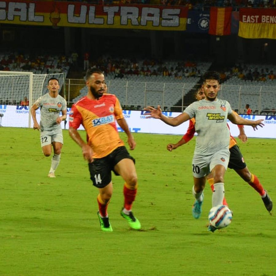 অ্যাডেড টাইমে এডু বেদিয়ার গোলে অ্যাওয়ে ম্যাচে তিন পয়েন্ট নিয়ে মাঠ ছাড়ে এফসি গোয়া। (ছবি:রাহুল সাধুখাঁ)