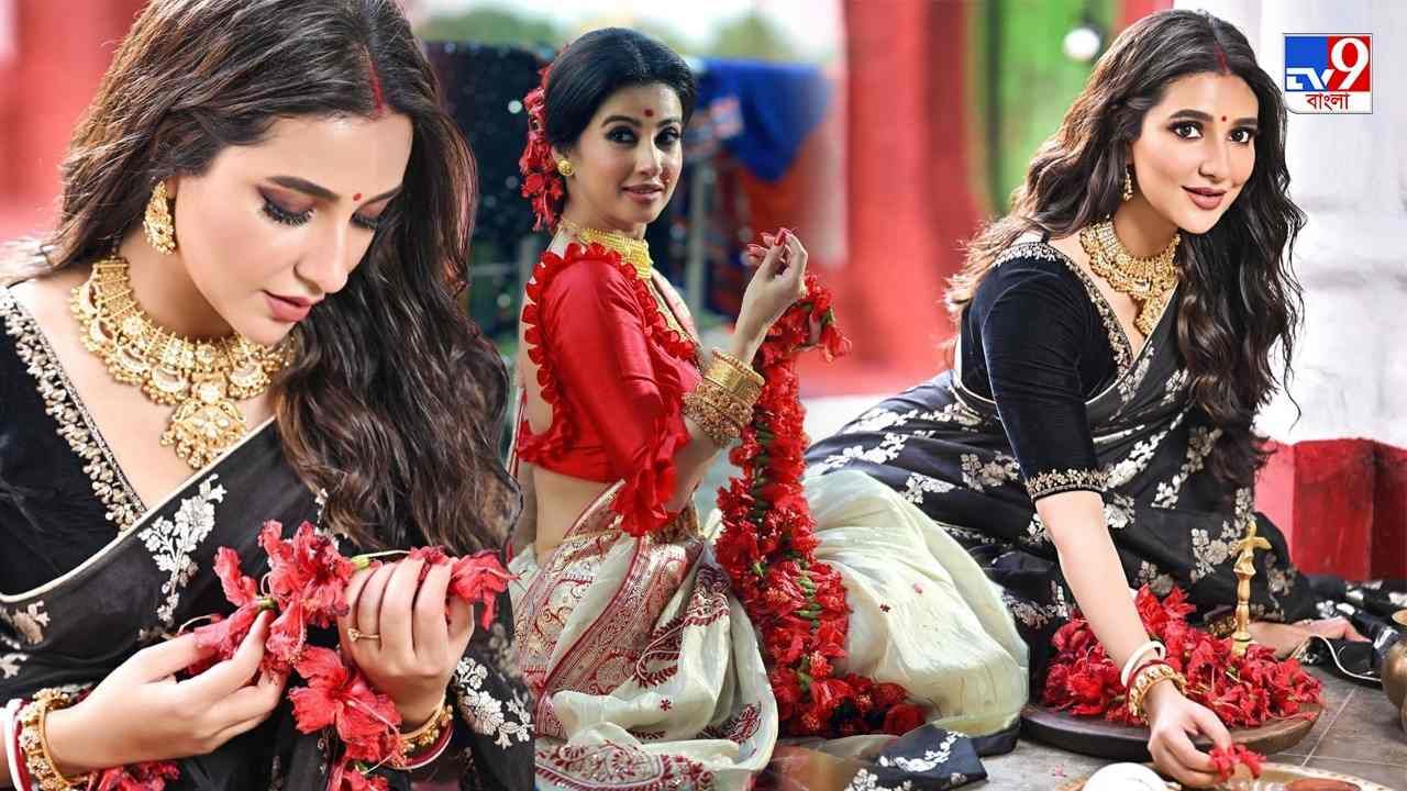 Diwali Fashion: মায়ের পুজোয় বেনারসি আর জবার মালায় সাজলেন শুভশ্রী-মনামী, কার সাজ মনে ধরল আপনার?