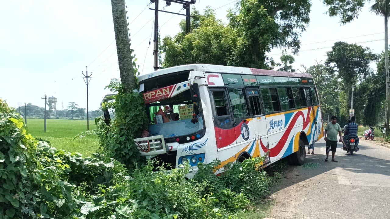 Bus Accident: রাস্তার পাশে তালগাছে ধাক্কা দ্রুতগতিতে আসা বাসের, আহত হলেও প্রাণে বাঁচলেন যাত্রীরা