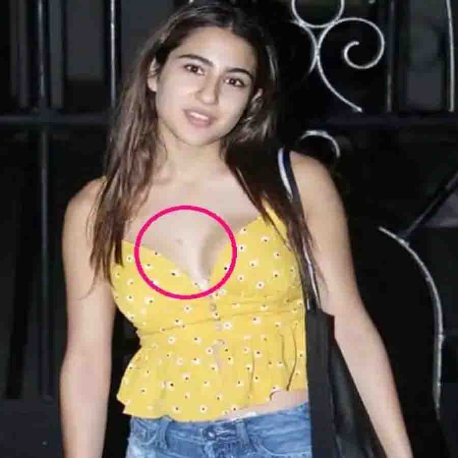 সারা আলি খান - সইফের মেয়ে সারা আলি খানের বক্ষ বিভাকজিকায় একবার লক্ষ্য করা যায় লাভ বাইট। নায়িকা পরেছিলেন নীল ডেনিমের প্যান্ট ও হলুদ রঙের ডিপ নেক স্লিভলেস টপ। তাঁর পোশাকের চেয়েও বেশি আকর্ষণ টেনেছিল সেই লাভ বাইট।  (সবক'টি ছবি সৌ: বলিউড লাইফ)