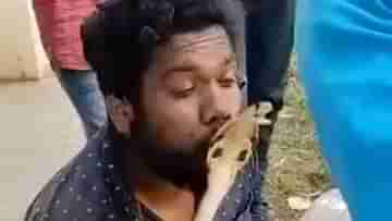 Viral Video: সাপকে চুমু দিয়ে ‘উচিত শিক্ষা’ পেলেন কর্নাটকের যুবক