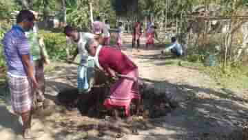 Jalpaiguri: স্বেচ্ছাশ্রম দিয়ে রাস্তা তৈরি করল বিজেপি, তৃণমূল বলল নাটক