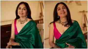Neena Gupta: শাড়িতেও বোল্ড নীনা! ডিপ নেক ব্লাউজ আর চান্দেরি শাড়ির মিশেলে তাক লাগালেন বাধাই হো-র অভিনেত্রী