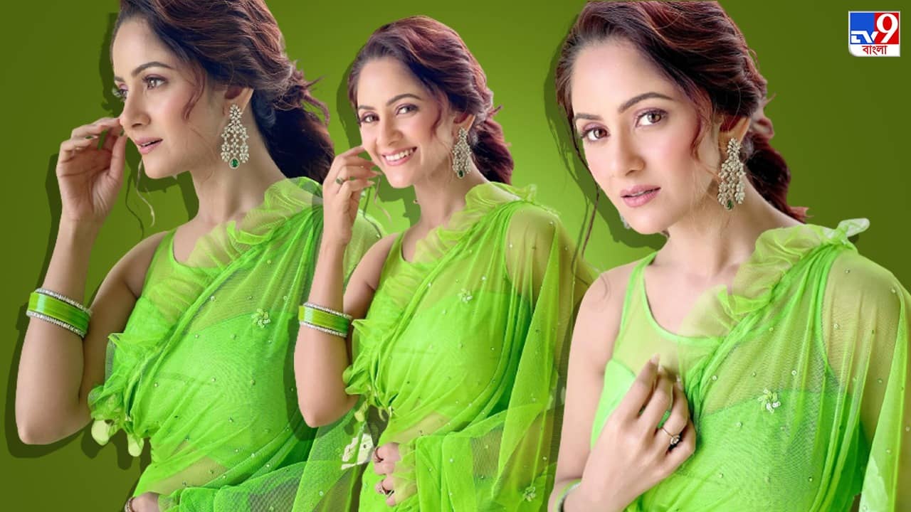 Trina Saha: অনুষ্কার মতোই সবুজ রঙা সি থ্রু শাড়িতে নজর কাড়লেন এই টলি অভিনেত্রী, কেমন ছিল তার সাজ ?