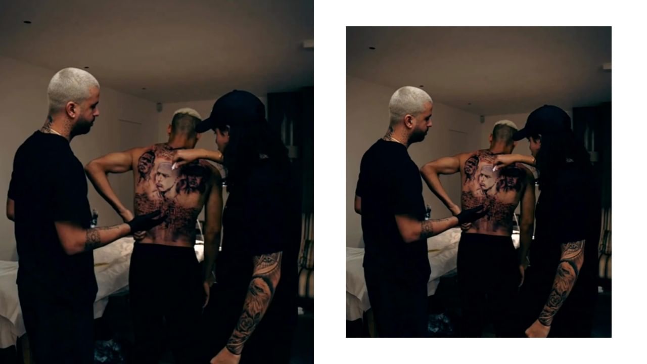  কিংবদন্তি পেলের বার্তাও রয়েছে রিচার্লিসনের শরীরে। যেখানে লেখা,"তুমি ব্রাজিলের মুখে হাসি ফুটিয়েছ।" বিশ্বকাপ থেকে বিদায়ের পর রিচার্লিসনের উদ্দেশে কথাগুলো লিখেছিলেন পেলে। ফাবেলা বস্তি থেকে উঠে আসা তরুণ রিচার্লিসনের কাছে পেলের বার্তার গুরুত্ব কতটা তা এতেই স্পষ্ট। (ছবি:ইনস্টাগ্রাম) 