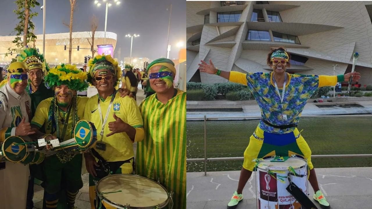 BRAZIL FAN, FIFA WC: ১০ বছর ধরে ড্রাম হাতে মাঠে মাঠে ঘুরছেন ব্রাজিল লেইটি!