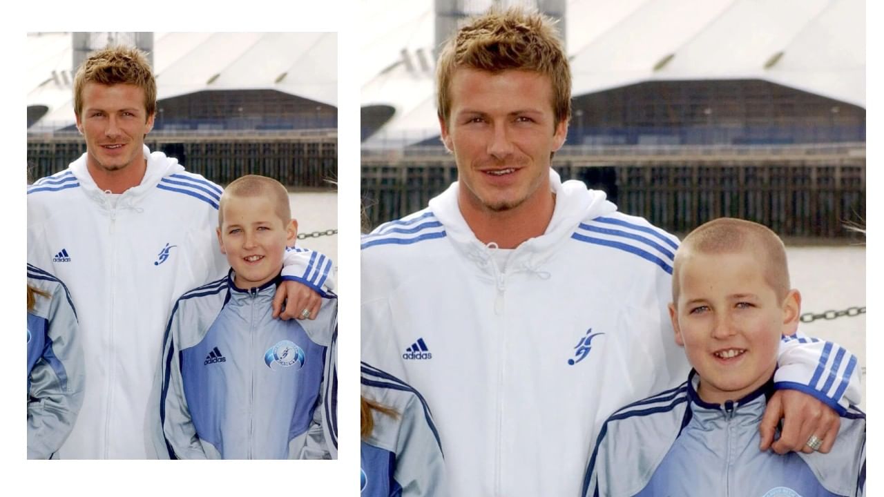 ২০০৫ সালে ১১ বছরের হ্যারি কেনের প্রথম সাক্ষাৎ হয় বেকহ্যামের। আইডলকে দেখে আনন্দে ভেসে গিয়েছিলেন কেন। একসঙ্গে ফুটবলও খেলেন। (ছবি:টুইটার)