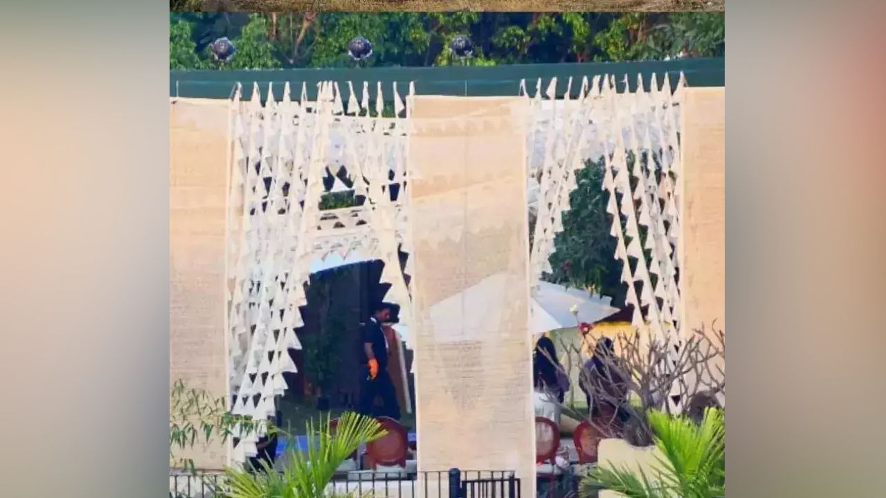 সুনীল শেট্টির খান্ডালার বাড়িতে বসেছে স্টার কাপলের বিয়ের আসর। ছবি: ইনস্টাগ্রাম