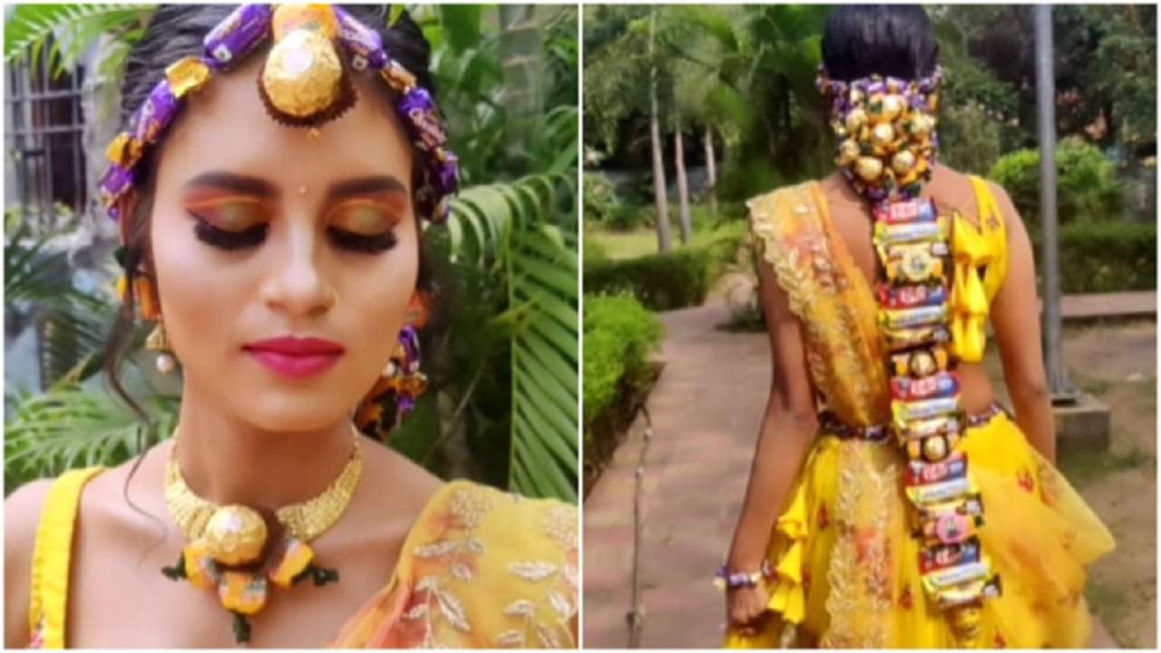 Viral Video: চুলের বিনুনিতে বাঁধা কিটক্যাট, ফাইভস্টার আর মিল্কিবার, আজব স্টাইলে নজর কাড়ল বিয়ের কনে