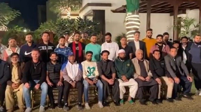 পাকিস্তান ক্রিকেট বোর্ডও তাদের টুইটার পেজে একটি ভিডিয়ো পোস্ট করেছে। যেখানে রয়েছে তাদের গ্র্যান্ড পার্টির বেশ কিছু ঝলক। ছবি: টুইটার