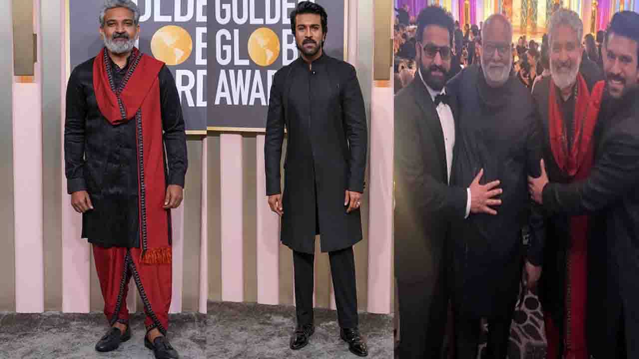 SS Rajamouli-RRR: গোল্ডেন গ্লোবসের আন্তর্জাতিক মঞ্চে ভারতীয় পোশাকে নজর কাড়লেন এসএস রাজামৌলী