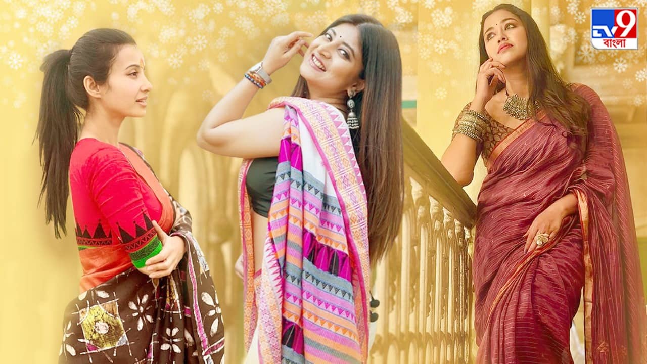 Handloom Clothes: পুজো পার্বণ কিংবা আর্শীবাদের অনুষ্ঠানে আরাম পান হ্যান্ডলুমেই, সঙ্গে থাক হালকা সাজ