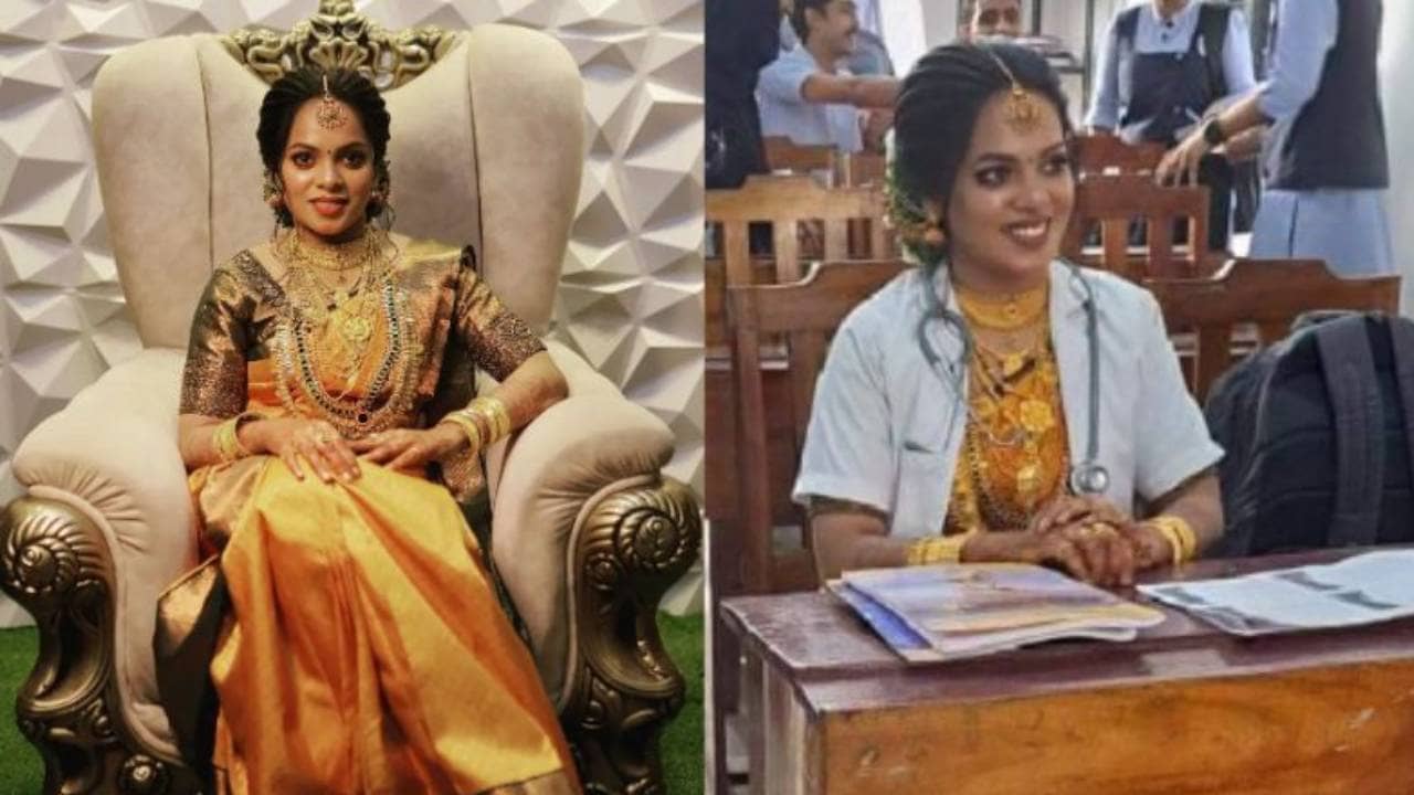 Bride in Exam Hall: ভিডিয়ো: নববধূর সাজ, গলায় স্টেথোস্কোপ, বিয়ের দিনে পরীক্ষায় বসলেন যুবতী