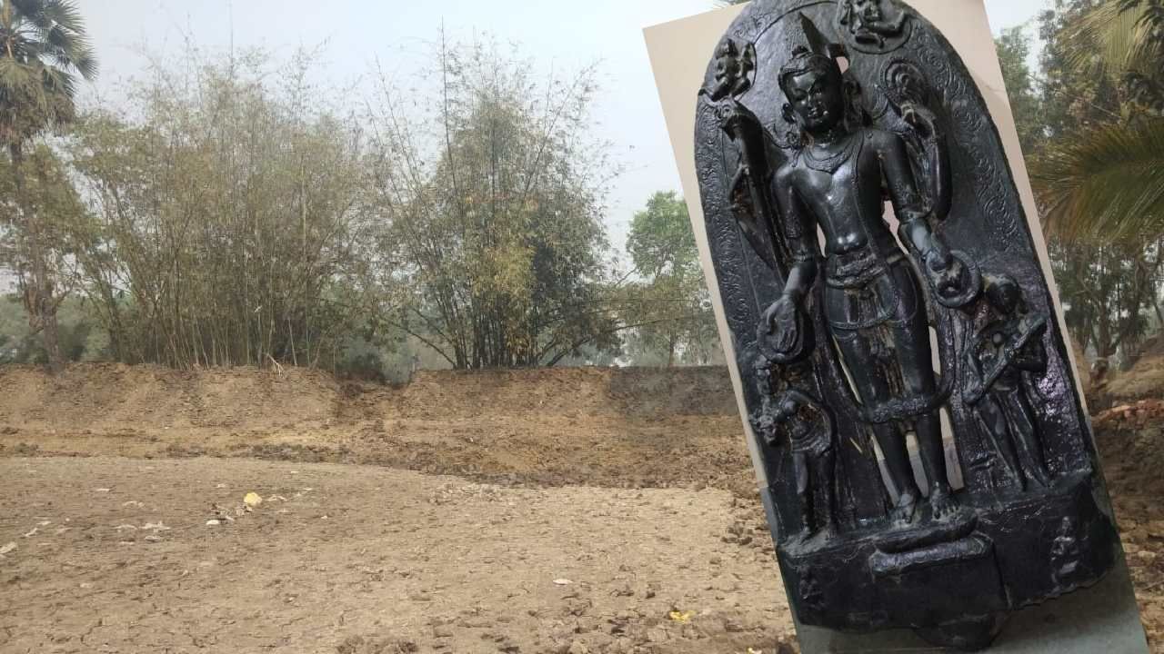 Ancient Vishnu idol : পুকুর থেকে উঠল কষ্টিপাথরের প্রাচীন বিষ্ণুমূর্তি, লুকানোর চেষ্টা করছিল গ্রামবাসীরা, খোঁজ পেতেই ছুটল পুলিশ